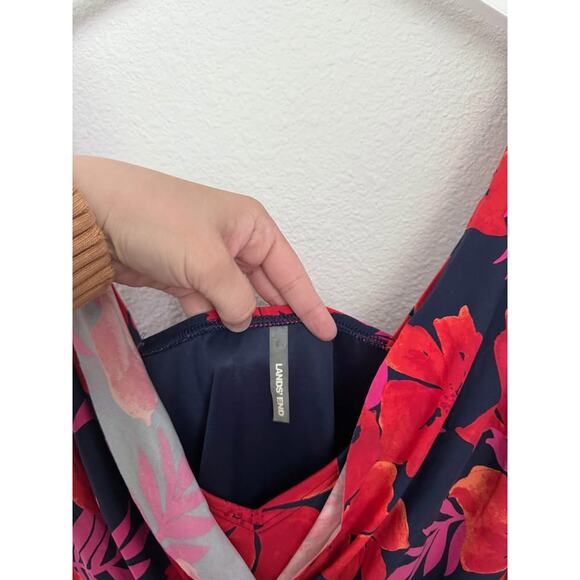 Land’s End Women’s Modest‎ Chlorine-Resistant Surplice Swim Dress Sz 18 - Picture 3 of 9